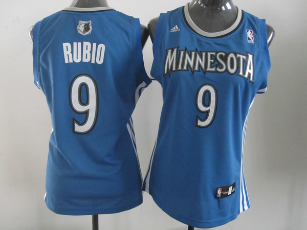  NBA Women Minnesota Timberwolves 9 Ricky Rubio Swingman Blue Jersey